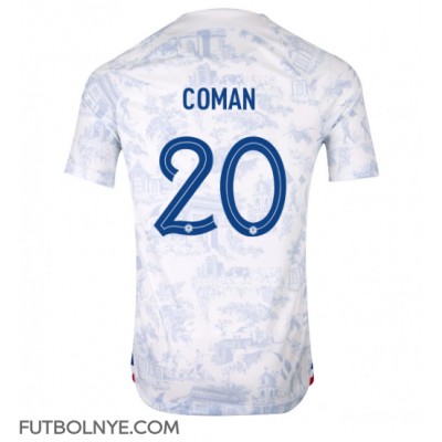 Camiseta Francia Kingsley Coman #20 Visitante Equipación Mundial 2022 manga corta